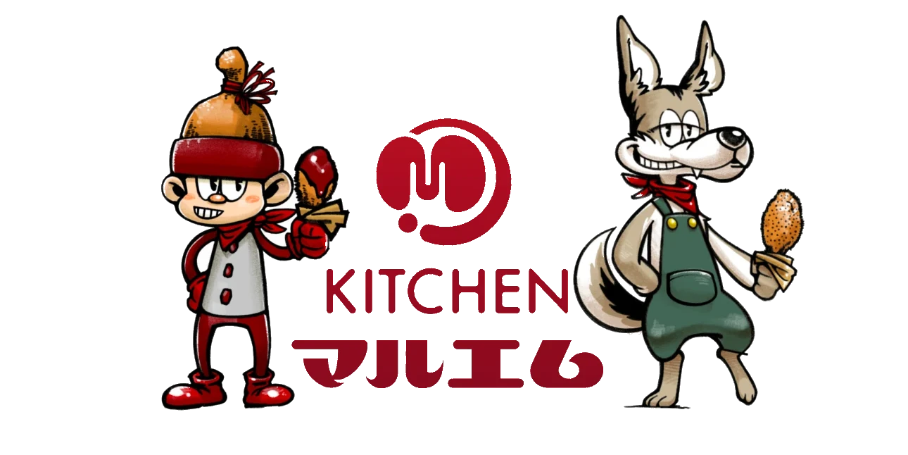 KITCHEN マルエムのロゴとキャラクター